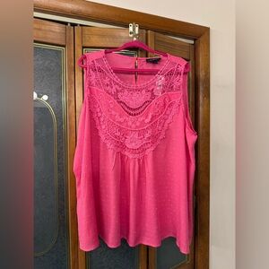 Ladies Lane Bryant Pink Lace Tunic, size 18 BRAND NEW